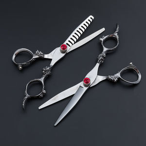 Couleur noire enduit Dragon poignée cheveux élégant ciseaux 5.5 pouces fantaisie vis acier inoxydable professionnel Dragon ciseaux - Product Image 6
