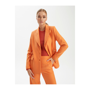 Veste pour femme en mélange de viscose avec détails de boucle métallique complexe, double poche, manches longues, très colorée - Product Image 3