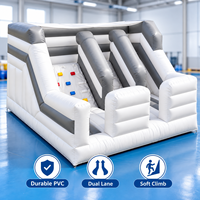 Parcours d'obstacles gonflable multifonctionnel commercial pour enfants, mur d'escalade à double voie, aire de jeux rebondissante, équipement de divertissement extérieur