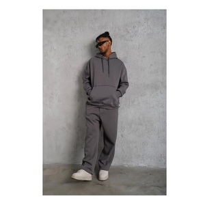 ชุดวอร์มผู้ชายไซส์ใหญ่พิเศษ สวมใส่สบาย กางเกงขายาวและเสื้อฮู้ด ชุดกีฬา ผ้าสี่ทางยืดหยุ่น ระบายอากาศได้ดี ผ้าฝ้าย 100% - Product Image 3