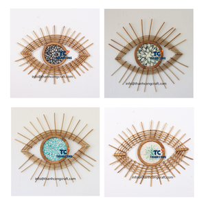 Panier en rotin naturel abordable fait à la main en rotin décoratif pour la maison de style écologique Tenture murale Design durable du Vietnam - Product Image 2