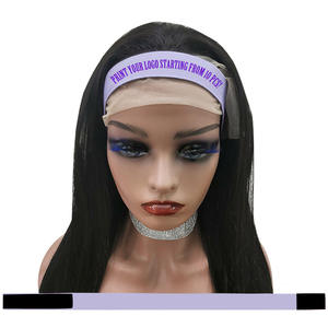 Diadema elástica frontal impresa banda derretida de pelo de encaje ajustable con logotipo completo personalizado para peluca - Product Image 2
