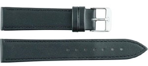 Bracelet de montre unisexe en cuir véritable noir classique de luxe 20 mm respirant résistant à l'eau pour montre connectée, souple, léger et réglable - Product Image 2