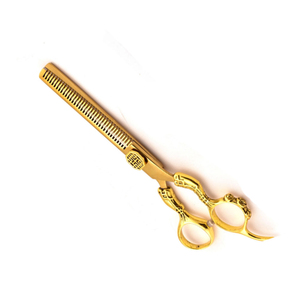 Diluyente de peluquero con acabado dorado con mango de diseño elegante Tijeras profesionales de corte de cabello para un estilo y texturización de precisión - Product Image 5