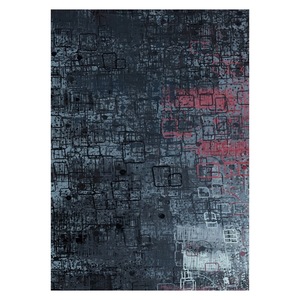 Tapis de salon en chenille antidérapant, motif bleu marine imprimé numériquement, lavable en machine, vente en gros RUGS DEPOT LXDP-0856 - Product Image 1