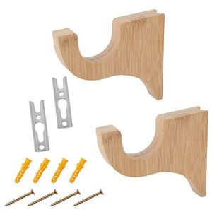 Enrouleur de cordon de sécurité moderne en bois pour stores verticaux, lot de 2, blanc, avec poignée, accessoire de tirage facile - Product Image 1