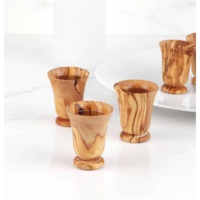 Verre à shot en bois d'olivier, capacité 35 ml |   Vaisselle tunisienne artisanale |   Gravure personnalisée