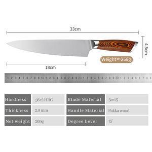 Couteau de chef de cuisine professionnel en acier inoxydable couteau de cuisine aiguisé de qualité supérieure personnalisé en gros OEM ODM - Product Image 3