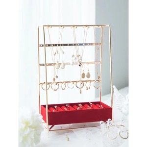 Élégant support de bijoux en or pour boucles d'oreilles colliers bagues élégant organisateur en métal pour vanité, coiffeuse et vitrine - Product Image 6