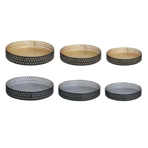 Plateau de service de table de service alimentaire Plateau rectangulaire en métal fini nickelé avec poignée - Product Image 4