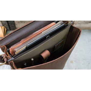 Lightweight Best Top Selling Custom With OEM Design Men <b>Laptop</b> Leather <b>Bags</b> Solid Color Unisex <b>Laptop</b> Leather Side <b>Bags</b> - Product Image 5