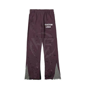 Lightweight Fashion <b>Trousers</b> Soft Fabric <b>Elastic</b> <b>Waistband</b> Loose Leg Finish Easy Movement Everyday Men Flared Sweat Pant - Product Image 3