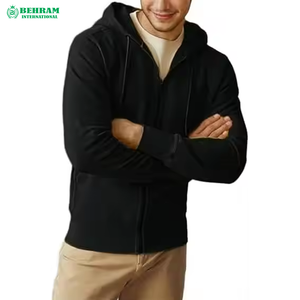 Meilleur prix 100% coton hommes fermeture éclair sweats à capuche éponge française 500 GSM bonne qualité pour la saison d'hiver dernier Style hommes - Product Image 3