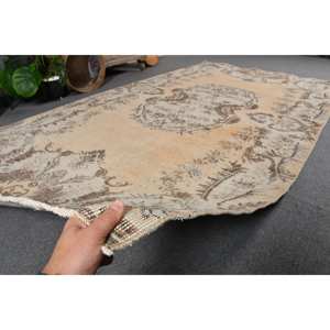 Alfombra turca Vintage, clásica, beige, marrón, 5,2x9,4 pies, tejido plano de lana, respaldo de látex, Patchwork bohemio para sala de estar y dormitorio - Product Image 5