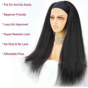 Uniky Unprocessed Brazilian Kinky Straight <b>Human</b> <b>Hair</b> <b>Wig</b> Yaki Style 150% 180% 134 136 HD Lace Frontal <b>Wig</b> Full and Thick - Product Image 3