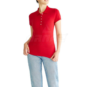 Diseño personalizado Precio al por mayor Polo de las mujeres MOQ bajo Polo de las mujeres Venta caliente Polo de las mujeres - Product Image 3