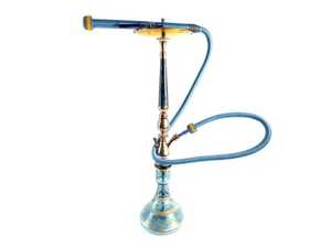 Pipa de Narguile Tradicional Egipcia Farida de Latón Macizo de 100 cm de Alto, Tres Niveles, Narguile de Lujo Tallada a Mano con Espejo - Product Image 4