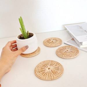 Support créatif design unique fait à la main sous-verre d'herbe de mer naturelle tapis de Table décoratif mariage herbe de mer Table en osier - Product Image 2