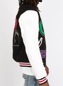 Nouvelle lettre personnalisée universitaire hommes patchs en chenille appliques baseball bombardier letterman vestes personnalisées - Product Image 5