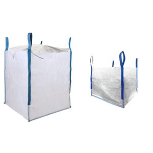 ถุงจัมโบ้ขนาดใหญ่แบบทอชั้นเดียว ผลิตจากโพลีโพรพิลีน (PP) สำหรับงานหนัก ฐานแบน เหมาะสำหรับงานก่อสร้าง - Product Image 1