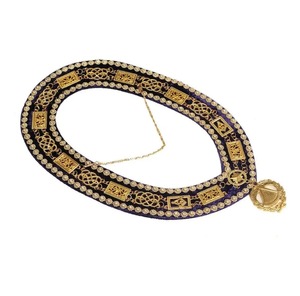 Maçonnique Regalia Cadeaux Grand Maître Tablier en peau d'agneau avec couronnes Chaîne Collier & Manchette ensemble Métal - Product Image 6