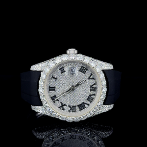 Elegante Reloj de Pulsera Unisex de Acero Inoxidable con Esfera Romana de Cristal, Resistente al Agua, Completamente Acrílico, Estilo Hip Hop, para Negocios y Moda - Product Image 1