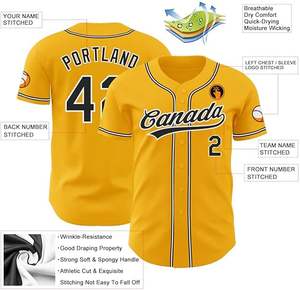 Venta al por mayor barato personalizado 100% poliéster béisbol Jersey diseño personalizado béisbol camiseta transpirable impreso técnicas disponibles conjuntos - Product Image 6