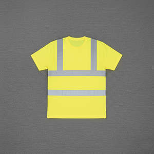Camiseta de Seguridad para Hombre, Impermeable, de Manga Corta, Talla Grande, de Poliéster, Absorbente de Humedad, con Cinta Reflectante - Product Image 2