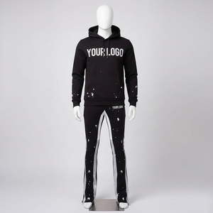 Conjunto Deportivo Casual de Forro Polar para Hombre, Invierno 2026, 2 Piezas, Sudadera con Capucha, Pantalones Jogger, Pantalones Deportivos Acampanados, Impresión de Logotipo Personalizado, 100% - Product Image 2