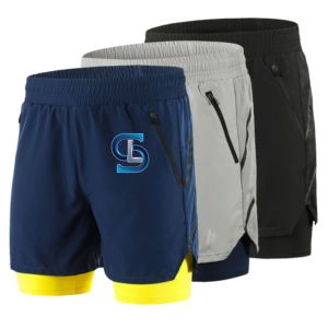 Vente en gros Short de sport pour homme décontracté uni en polyester et nylon imprimé Taille élastique avec poche latérale Vêtements de course à pied - Product Image 3