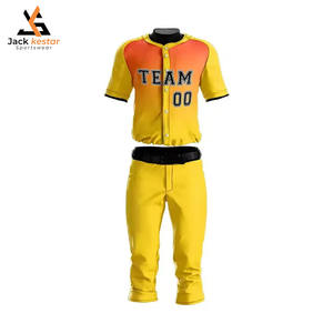 Uniforme de baseball unisexe pour adultes, best-seller, avec contraste de couleur, respirant, évacuant l'humidité, antibactérien, vêtements d'équipe professionnels - Product Image 1