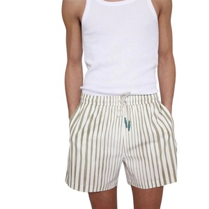 Soldes d'été : Short homme à rayures verticales, coupe décontractée, taille élastique, décontracté pour les vacances, tissu doux et léger, fabrication OEM - Product Image 2