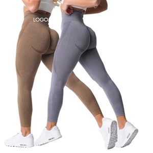 Solid High-Waisted Compression Gym <b>Yoga</b> Leggings <b>Pants</b> for Ladies Fitness Customizable OEM Workout Leggings - Product Image 3