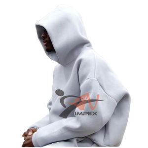 ผู้ผลิตเสื้อฮู้ดดี้ดีไซน์ใหม่แบบสั่งทำพิเศษ หนัก 500 กรัม ทรงหลวม ไหล่ตก ผ้าคอตตอน 100% คุณภาพสูง ไซส์ใหญ่ - Product Image 1