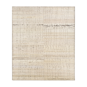 Tapis en laine rayé ivoire Manifest, noué à la main, en laine afghane, motif puzzle rectangulaire, pour entrée, décoration de chambre d'adolescent, modèle Re-1340 - Product Image 1