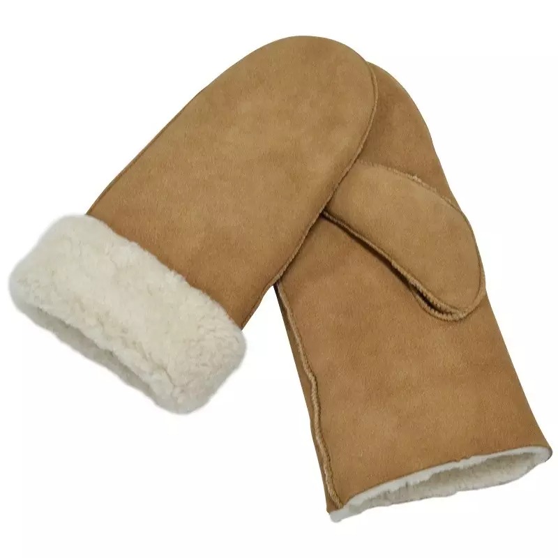 Cheap price Customized Winter warm genuine sheepskin fur leather women patterned mittens gloves By Maximize Wear