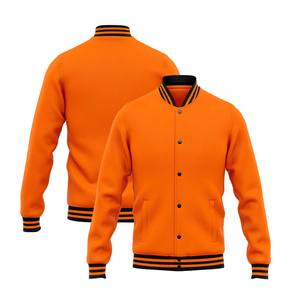 Veste d'université décontractée en coton mélangé avec logo personnalisé classique avec fermeture à boutons à rayures 2 tons pour hommes - Product Image 4