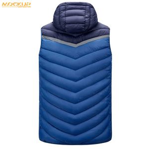 Men Sleeveless <b>Gilet</b> Wholesale Breathable Polyester <b>Lightweight</b> Puffer Vest Solid Pattern Winter Outerwear - Product Image 5