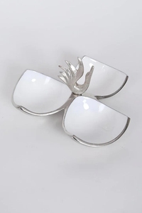 ชามเสิร์ฟไอศกรีมอลูมิเนียมเคลือบพิมพ์ลายเคลือบสีขาว - Product Image 2