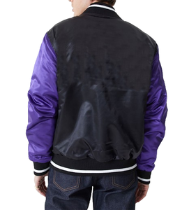 Veste universitaire en satin de haute qualité pour hommes, bombardier de baseball à la mode décontractée avec broderie, grande taille pour l'hiver - Product Image 2