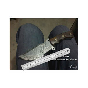 Couteau de suivi Tom Brown en acier damassé fabriqué à la main sur mesure, parfait pour la survie, le camping et l'utilisation tactique de couteaux - Product Image 1