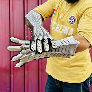 El mejor juego de guantes de Halloween, guanteletes negros de acero medieval, guantes de armadura de alta calidad - Product Image 2