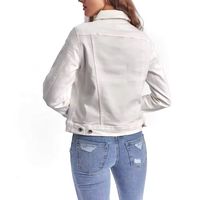 Chaquetas Vaqueras Casuales para Mujer, Transpirables, Ecológicas, de Algodón/Nailon, Manga Larga, Cuello Camisero, Estilo Motociclista