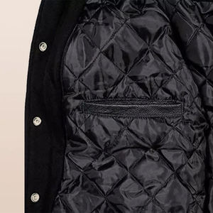 Veste de baseball confortable de couleur marron, manteau chaud en laine d'hiver avec col montant, logo sur le devant, personnalisation du logo - Product Image 6