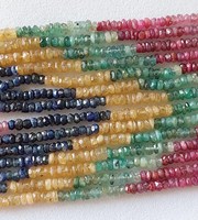 Collier de perles facettées en pierres précieuses naturelles multicolores Royal Glow, rubis, émeraude, saphir, bijoux pour femmes