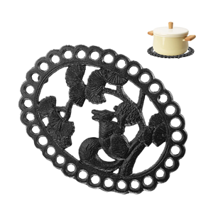 High Selling <b>Trivets</b> Premium Black Powder-Coated Iron <b>Trivet</b> Elegant Decorative Tabletop Protector for <b>Kitchen</b> & Dining <b>Trivets</b> - Product Image 3