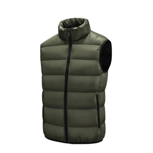 Veste bouffante sans manches en forme de canard épais pour hommes, veste d'hiver en nylon imperméable, respirante et chaude à capuche, fermeture éclair, style décontracté - Product Image 6