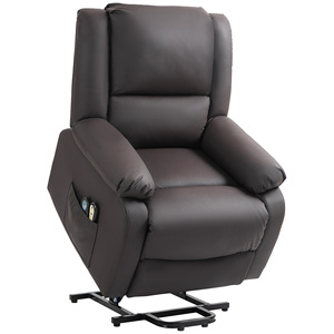 HOMCOM Silla Relajante Reclinable de 155 ° con 8 Puntos de Masaje y Calefacción, Marrón - Product Image 1