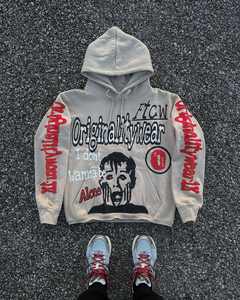 Fabricantes para ropa de aduanas Lavado ácido 420 Gsm Sudadera con capucha DTG Imprimir Hombres Vintage Streetwear Chándal de gran tamaño de peso pesado - Product Image 4