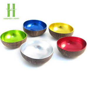 MEILLEUR VENDEUR! 100% bols en bambou poli naturel et cuillères en bois faits à la main Style bohème bol à salade écologique Vietnam - Product Image 4